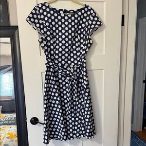 Navy Polka Dot Dress
